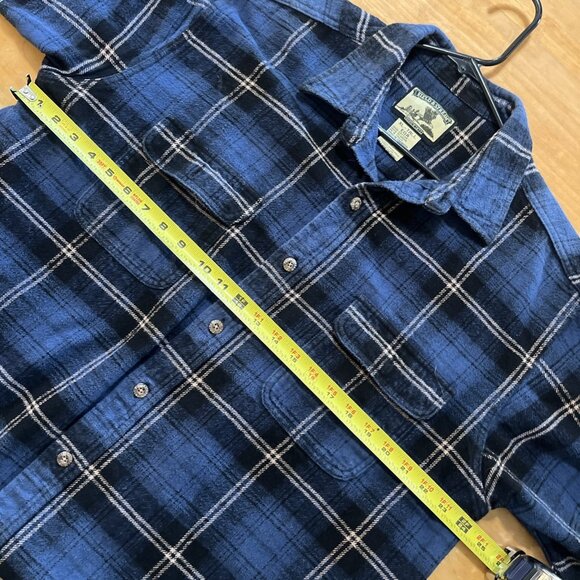 FIELD&STREAM Mens Blue Plaid Shirt Sz  XLTall Heavy 100% Cotton Flannel - Picture 4 of 7